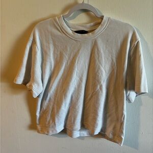 Banana Republic Factory Short Sleeved French Terry Sweatshirt in Snow Day